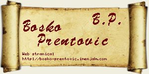 Boško Prentović vizit kartica